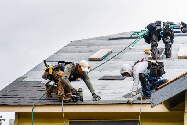 Professional Gutter Installation technician working in Westtown, NY